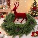 6FT Artificial Cedar Christmas Garland for Mantle Christmas Decorations Real Touch Realistic Greenery Faux Pine Garlands for Xmas Home Decoration Fake Winter Indoor Outdoor Garland Door Decor