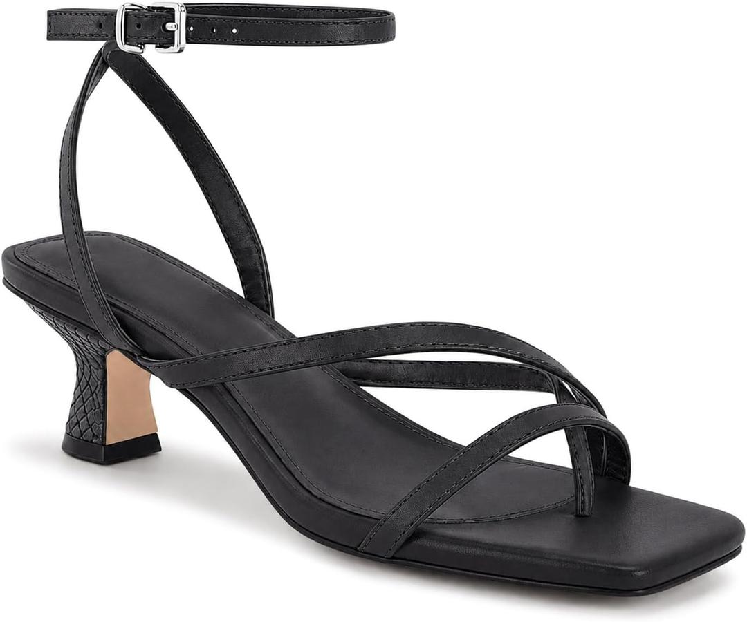 Juliet Holy Womens Strappy Sandals Kitten Heel Open Toe Slingback Ankle Strap Wedding Party Summer Heeled Sandals, Size 8.5