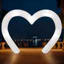 Shappy 9 ft Wedding Inflatables Outdoor Decorations Heart Blow up Inflatable Archway with Build in LEDs for Indoor Outdoor Lawn Yard Garden(White)