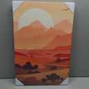 3 x Motivilla 24x16 In Canvas Wall Art Set of 3, Desert Sunset Mountain | Easy to Hang Canvas, Warm Boho Desert Sunset Mountain Landscape For Living Room, Bedroom, Bathroom Or Entryway