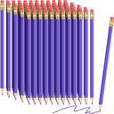 Tatuo 60 Pcs Pencils Pre Sharpened Checking Pencils with Eraser Erasable Colored Pen for Map Coloring Tests Sketch School Office Editing Kids Adults Favors Grading(Purple)