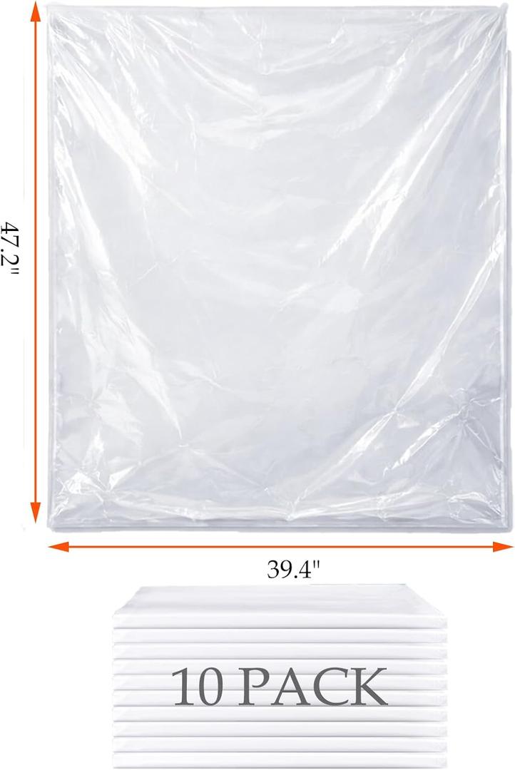 Clear Engine Storage Cover Bags, Extra-Thick Heavy-Duty Transparent PE Protective Covers for Engine Storage and Workshop Use, 5-Pack or 10-Pack, 39.4 x 47.2 in & 55.1 x 55.1 in