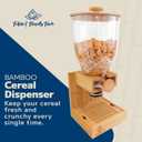 Bamboo Dispenser 3.5Liters (118 fl Oz) , Cereal Dispenser, Storage Container, Snack Bar Station, Dry Food Dispenser, Cereal Dispenser Countertop, House Essentials
