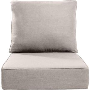 Luxury 24x24x6 Inch Outdoor Cushions - Water&UV&Fade Resistant 1 Set Zippered Patio Chair Back&Seat Cushion for Rattan Dining Rocking Swivel Chairs Loveseat Couch Sectional Sofa - Beige