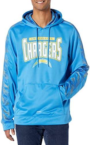 Zubaz NFL Men's Pullover Hoodie With Viper Stripe, M, Blue