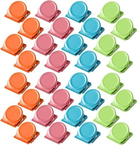 Magnetic Clips 21 Pack, Heavy Duty Colored Metal Clips for Fridge, Whiteboard, Photos, Classroom Supplies (Multicolor)