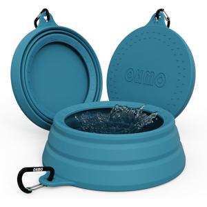 OHMO Spill Proof Collapsible Dog Water Bowl Large 34oz for Cars, No Splash Portable Bowls for Dog Travel, Pet Essentials for Road Trips, Cat Travel Accessories
