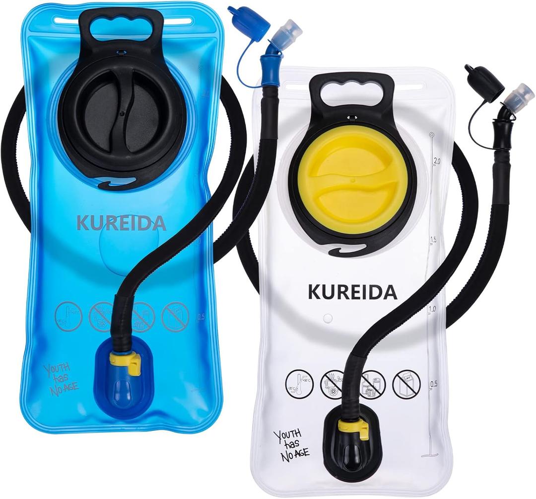 Hydration Bladder 2 Liter, BPA Free Water Bladder for Hiking Backpack Water Storage Bag with Insulated Tube, Hydration Backpack Replacement for Outdoor Camping Running Hiking (2L Blue+White) Hydration Bladder 2 Liter, BPA Free Water Bladder for Hiking Backpack Water Storage Bag with Insulated Tube, Hydration Backpack Replacement for Outdoor Camping Running Hiking (2L Blue+White)