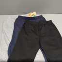 3 Pack Girl's Uniform Flared Sweatpants Elastic Waist Bell Bottom Casual Athletic Pants with Pockets (11-12 Years, Navy Blue, Light Heather Gray, Black)