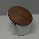 Reallnaive Espresso Knock Box with Walnut Lid for Coffee Grounds, Espresso Machine Accessory, Easy Disposal of Coffee Pucks, Removable Knock Bar(White,Round)