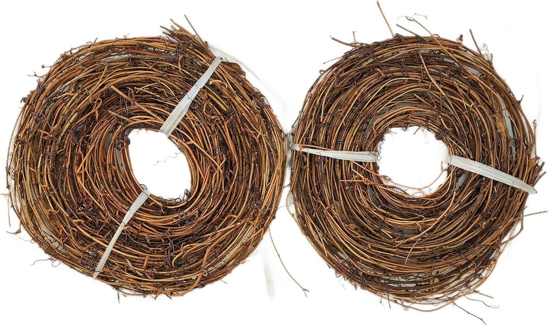 DIY Crafts Natural Grapevine Twig Garland Wreaths Decor 15-Feet for Wedding House Holiday Door Wall Decor (2PCS)
