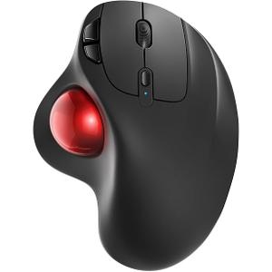Nulea M501 Wireless Trackball Mouse, Rechargeable Ergonomic, Easy Thumb Control, Precise & Smooth Tracking, 3 Device Connection (Bluetooth or USB Receiver), Compatible for PC, Laptop, Mac, Windows.