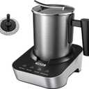 FUNLAVIE 4-in-1 Electric Milk Frother and Steamer, 400ml(13.5oz) Stainless Steel Pitcher with Auto Shut-Off, Hot & Cold Foam Maker and Milk Warmer for Lattes, Cappuccinos, Macchiato, Dishwasher Safe (Silver)