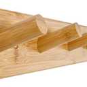 WEBI Coat Rack Wall Mounted,10 Hooks,38" Long Coat Hanger Wall Mount,Peg Rail Hat Hooks for Hanging Caps,Jacket,Clothes,Coats,Natural