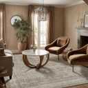 Washable Area Rugs for Living Room: 5x7 Bedroom Rug Boho Vintage Area Rug Stain Resistant Non Slip Low Pile Lightweight Soft Carpets for Dining Room Kitchen Nursery Kids Room Farmhouse (Vintage Grey Beige)