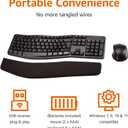 Amazon Basics Ergonomic Wireless Keyboard and Mouse Combo with Wrist Rest, Plug and Play, 2.4 GHz USB, Easy to Use, Black
