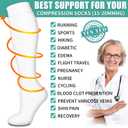 ZCLIKE Medical Compression Filght socks closed toe 20-30mmHg,Unisex, Superior Support for Varicose Veins, Edema, DVT.Nurses, Marathon Runners, Prolonged Standing, Sedentary & Active Lifestyles L