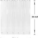 Barossa Design Short Shower Curtain or Liner with 6 Weighted Magnets, 72 x 66 inch Length, Heavy Duty PEVA, Waterproof, PVC Free, 12 Metal Grommets, Clear, 72x66