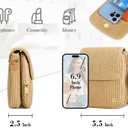 Haytijoe Faux Straw Crossbody Bags for Women Small Summer Purse RFID Woven Phone Bag Travel Beach Hawaiian Essentials Gifts