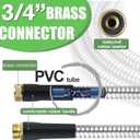 TVKB Metal Garden Hose Stainless Steel Metal water Hose Super Tough & Flexible Water pipe Lightweight, Crush Resistant Aluminum Fittings, Kink & Tangle Free, Rust Proof (50FT)