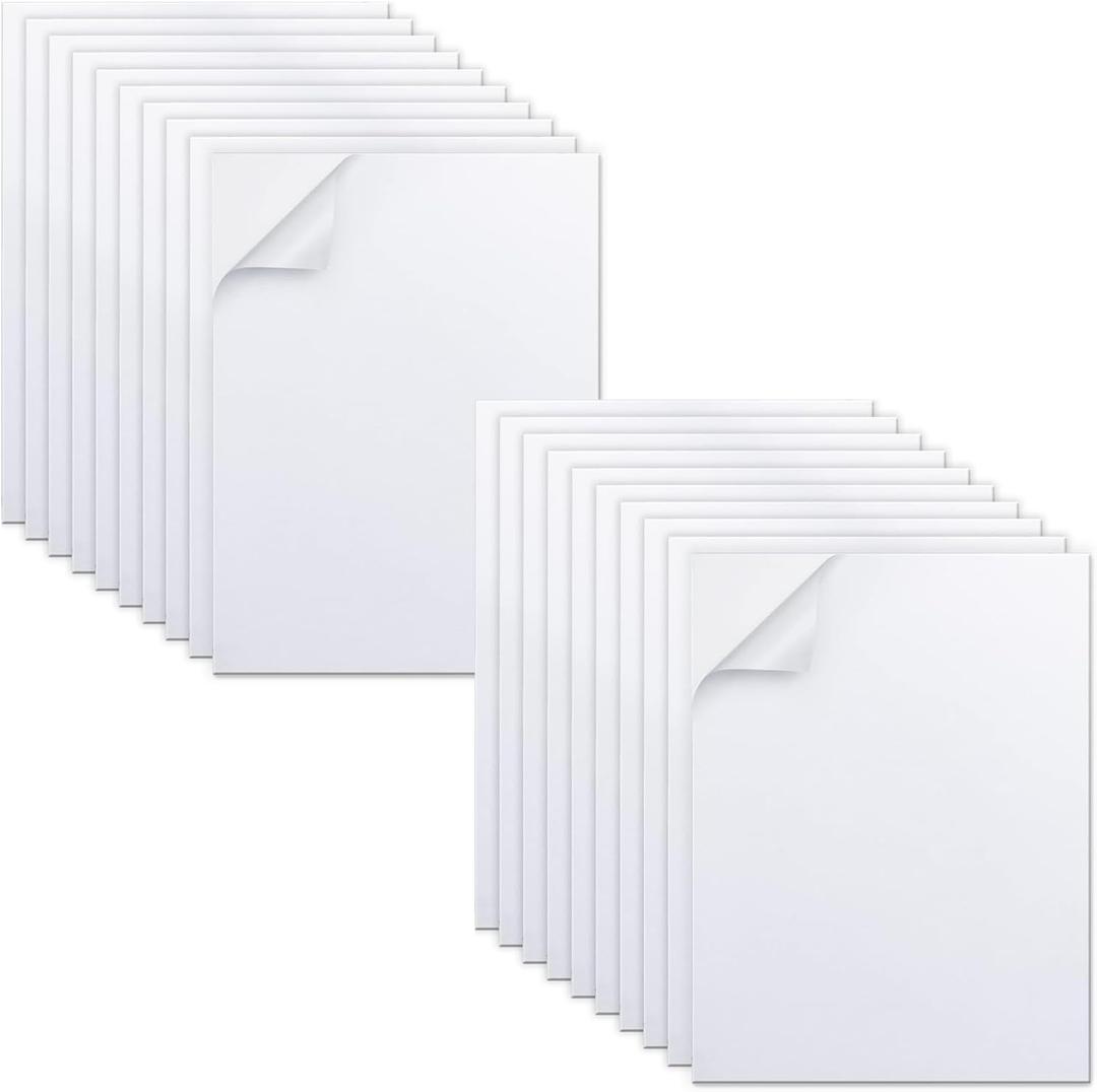 MEARCOOH 20-Pack Self Adhesive Foam Sheets, White 2mm Sticky Eva Foam Paper 6x9 Inch for 3D Crafts Cardmaking Classroom Scrapbooking
