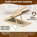 Dog Ramp for Couch, Bed or Car, Wooden 44" Long Pet Stairs for Small & Large Old Dogs & Cats, Hold up to 200lb, 5 Adjustable Height from 14.96" to 22", Portable Doggie Steps, Excellent Traction