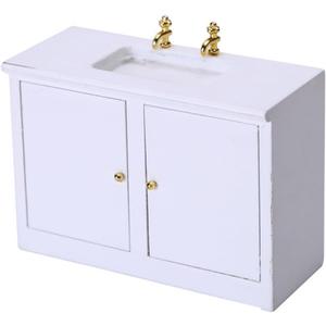 Doll House Kitchen Sink Miniature Cabinet 1/6 Scale Dollhouse Furniture Miniature Dollhouse Wash Basin for Kitchen Bathroom Decor