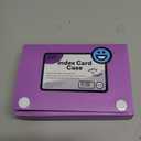 Index Card Holder Purple, 3x5 Note Flash Card Organizer Case, File Box with 5 Dividers, Notecard Box Holds 100 Cards, In Red, Blue, Green, Pink, Grey, 1 Pack By Enday