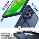TORRAS for Samsung Galaxy S25 Ultra Case, Fit for MagSafe, 4X Military Grade Protection, Translucent Slim Magnetic Shockproof TPU/PC Case for Samsung S25 Ultra Case, Navy Blue