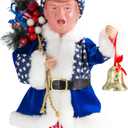 Father Santa Donald Christmas Figurine 45cm (Blue)  Funny Holiday Character Ornament  Novelty Christmas Decoration for Home, Party & Garden