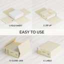 TRZZ 6-Pack Bed Sheet Organizers and Storage, Foldable Linen Bins with Window and Labels, Bedding Holder for Queen/King Duvet Covers, Keeps Bedding Neatly Organized and Accessible (Beige)