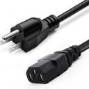 Kado 3 Prong AC Power Cable 1.5m, 5 Feet 125 Volts 10 Amps Power Cord for Electronics, Dekstop PC, TV, Computer, Printer, Radio, Monitor, Sceptre, Samsung, Dell, Panasonic, Vizio, LG, Asus