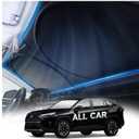  Doogoocoo Windshield Sun Shade for Car-[Multi-Layer 240T Polyester with Overlapping Design] Protects from Sun Rays & Heat, Keeps Car Cool, Fits Sedans, SUVs, Medium (64x32 Inches)