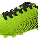 Vizari USA Stealth Boys Girls Soccer Cleats | Youth Firm Ground Athletic Outdoor Football Shoes for Toddler, Little Kid, Big Kid | Lightweight & Durable Green/Black 5J