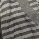 Ekouaer Women Zipper Robe 3/4 Sleeves Loungewear Dress Full Length Sleepwear Pockets Housecoat Nightgown Long Bathrobe (Medium, Grey White Stripe)