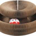 Organlada Cat Scratcher Cardboard with Bell-Ball, Foldable Slinky Cat Scratch Pad, A Magic Organ Cat Butler Toy for Cat Scratching, 1pcs