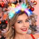 Catery Light Up Christmas Headband Snowflake Headband Christmas Accessoriess for Women