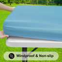 Smiry Rectangle Tablecloth, Elastic Fitted Flannel Backed Vinyl Tablecloths for 4ft Folding Tables, Waterproof Wipeable Table Covers for Indoor, Outdoor, Picnic and Camping (Aqua,24"x48")