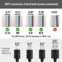 Adjustable Bed Legs Replacement for Adjustable Bed Base Frame, 4 Kind Threads Include,12 inch 3-in-1 Screw in Legs Set of 4