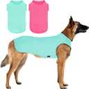 1 Pack Dog Shirts, Quick Dry Breathable Dog Clothes Pet Sleeveless Vest, Lightweight Stretchy Tank Top T-Shirt for Small Dogs, Lake Blue (S)