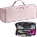 Veki Travel Storage Case for Dyson Airwrap Styler, Large Opening Travel Storage Bag Compatible for Shark Flexstyle Air Styling & Drying System, Portable Carrying Organizer for Hair Curler (Pink)