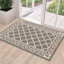 HEBE Indoor Door Mat 24''x36'' Non Slip Front Door Welcome Mats Washable Shoe Mats Dirt Trapper for Entryway Low Profile Kitchen Carpet for Entrance Hallways Entrance Mat for Dogs (Coffee)