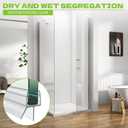 Shower Door Bottom Seal, 2-Pack PVC Strips with Sweep 36" Long, for 5/16"(8mm) Thick Framless Glass Door, to Stop Water Leakage