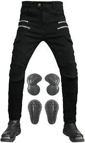 Motorcycle Riding Pants, Motocross Motorbike Cycling Jeans with CE Knee & Hip Removable Armored All Seasons (Black, M)