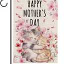 Mother's Day Garden Flag Cute Cats Vertical Double Sided Happy Pride Flag LGBT Lesbian Gay Transgender Pansexual Flag Farmhouse Yard Outdoor Lawn Decoration 12.5 x 18 Inch