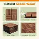 Premium Patio Deck Tiles, 10 PCs 12x12 Snap Together Wood Flooring for Outdoor, Balcony, Porch, Poolside, Waterproof All Weather (Walnut)