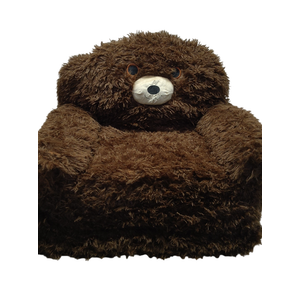 Kids Ultra-Soft Snuggle Foam Filled Chair, Toddler Cuddly Sherpa Sofa for Boys and Girls, Large Size Chair Better Support More Comfortable Experience, Caramel Bear