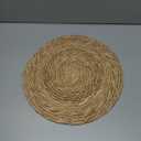 Aneco 4 Pack 13.8-Inch Round Woven Placemats Natural Hand-Woven Boho Rattan Wicker Bulrush Placemat Farmhouse Rustic Braided Table Mats for Dining & Kitchen Decor