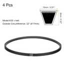 uxcell 4pcs A30 or 4L320 Classic Wrapped Rubber V-Belt, 30"(767mm) Inside Circumference, A Profile V Belt