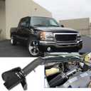 4" Cold Air Intake System + Heat Shield Compatible with 1999-2006 GMC/Chevy V8 4.8L/5.3L/6.0L Silverado 1500/2500/3500 (Black & Black)